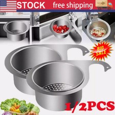 1/2x Swan Sink Strainer Basket  Hanging Fruit/Veg Draining Rack Stainless Steel