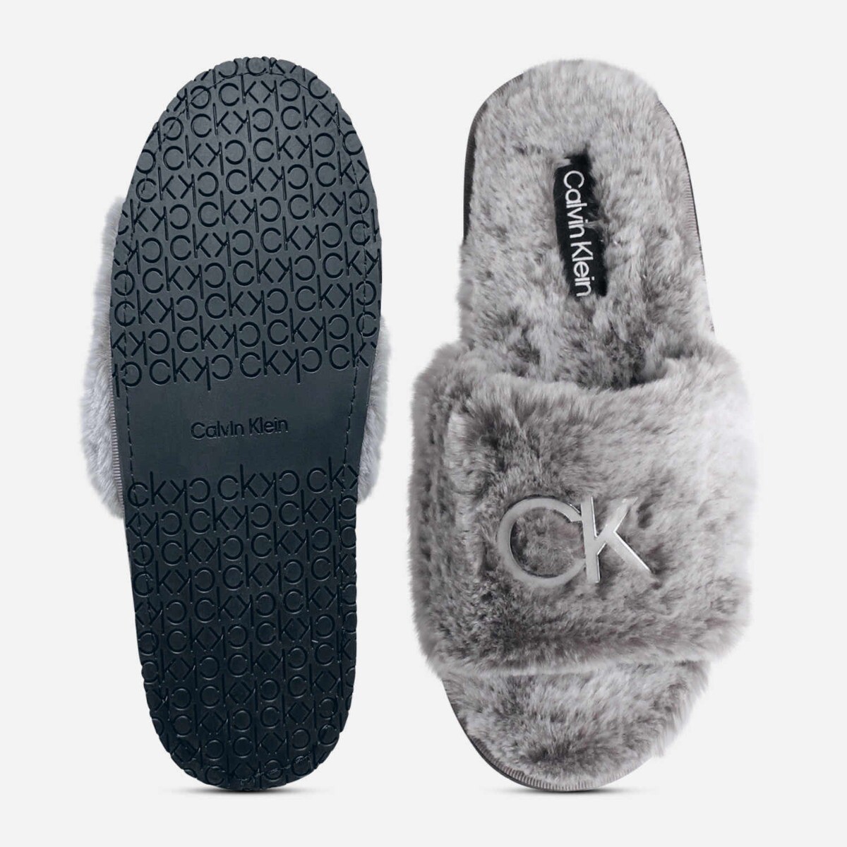 calvin klein sliders grey