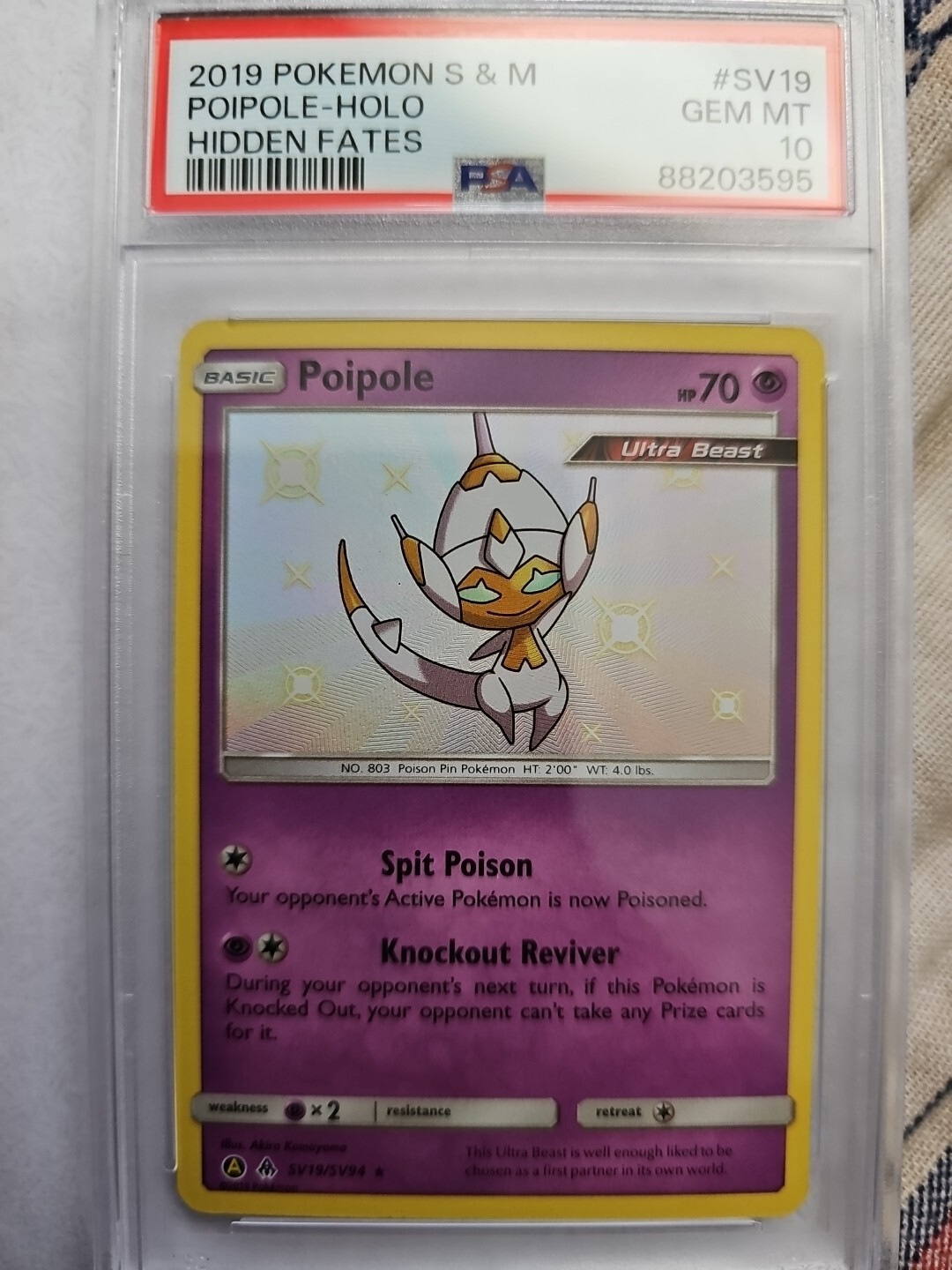 2019 Pokémon Hidden Fates #SV19 Poipole Holo PSA 10 Gem Mint
