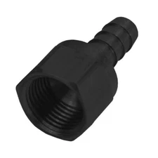 Fitting Hose End Straight 3/8" Barb to 6 AN Female Swivel Aluminum Black Anodize