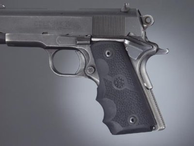 トイガン Hogue 1911 Officers V10 Compact grip Hogue 1911 Grip-Officer/Compact Recoil Absorbing Rubber Pistol