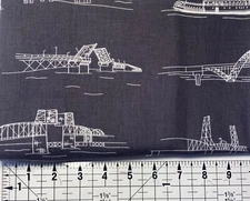 1-1/2 Yd. Michael Miller Waterfront Park by Violet Craft Bridgetown Charcoal