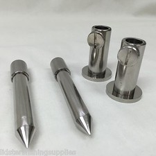 2 x Stainless Steel Stage Stands + 2 x 4" SS Inserts For Platform Carp Fishing