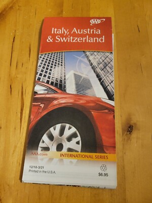 AAA Travel Map Italy Austria Switzerland International Series Road Highway
