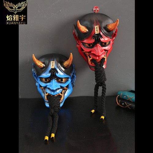 Maschera giapponese Prajna oggetti di scena cosplay fantasma diavolo Hannya Halloween maschera viso completa - Foto 6 di 19