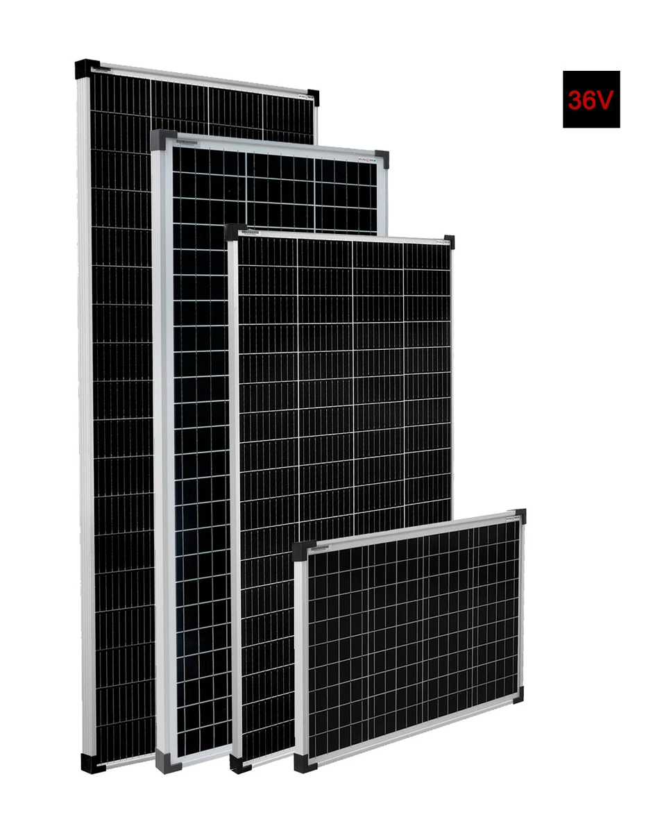 enjoysolar® Monokristallin Solarmodul 50W-220W 36V silberner Rahmen - 0% MwSt.