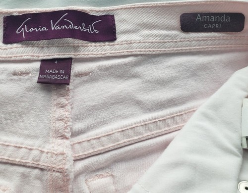 Gloria Vanderbilt Womens Cropped Jeans Size 4 Light Pink Amanda Capri EXCELLENT! - Picture 8 of 12