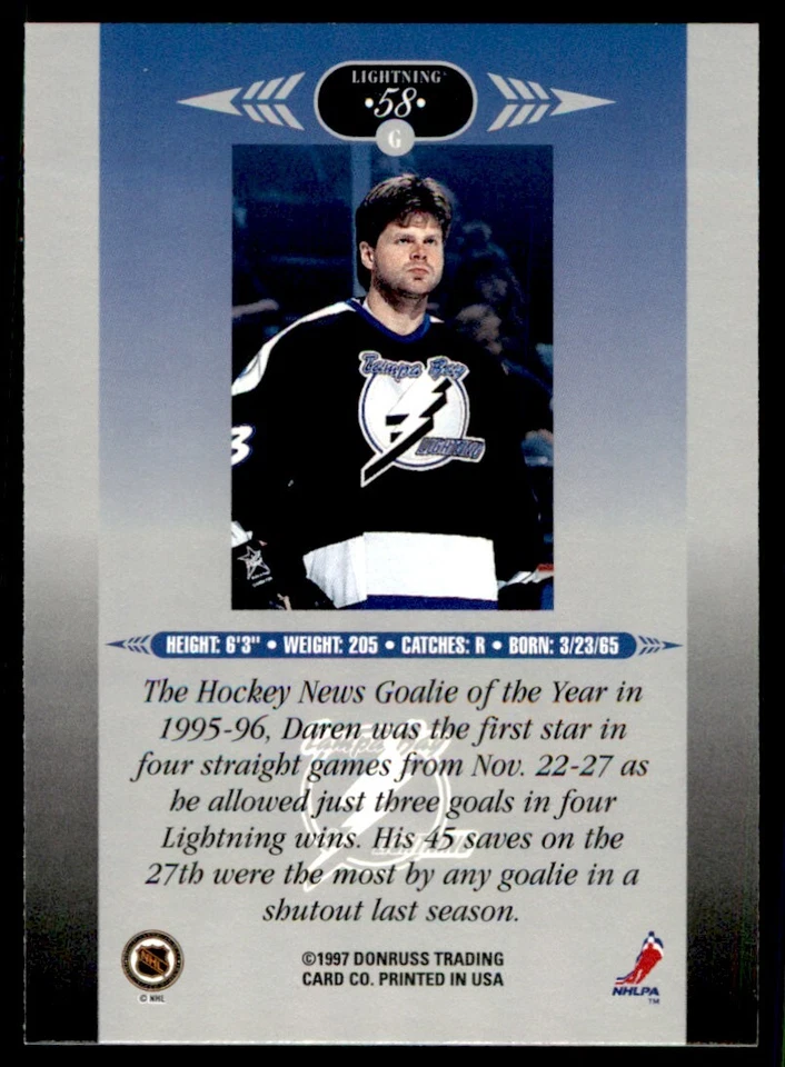 1996-97 Leaf Limited Darren Puppa #58 - Image 2 of 2