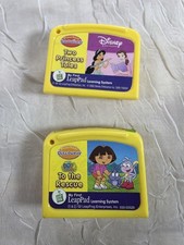 Leappad Game Lot Disney Princess and Dora--2 preowned working