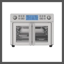 PowerXL SmartSynx 1750W Duplex French Door Toaster Oven and Air Fryer: Stainless