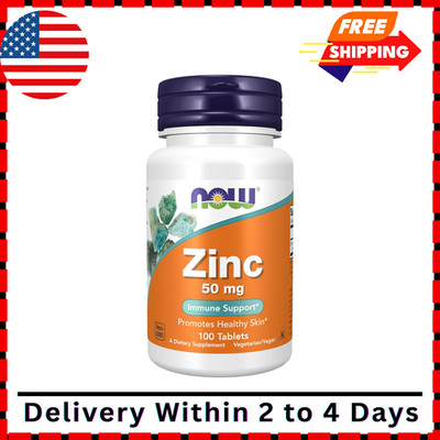 NOW Foods Zinc Gluconate, 50 mg, 100 Tablets