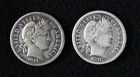 Set of 2: 1911, 1916-P  -  Barber Dimes 10-cent value (10c) - Collectors Grade