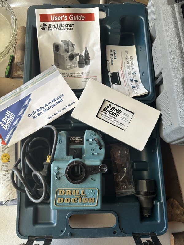 Vintage Drill Doctor DD500 Tradesman Drill Bit Sharpener Kit w/ Case