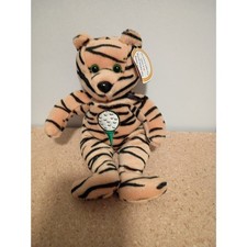 Tiger Woods Celebrity Beanie Bear Plush Tiger-Stripe w/Golf Ball Star 12 1998
