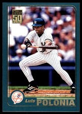 Luis Polonia 2001 Topps #42 New York Yankees MLB READ FREE SHIPPING AutographDen