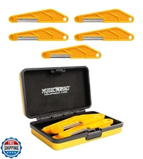 MusicNomad MN673 5 pc. Diamond Coated Bass Nut Slotting File Set, with Storag