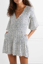 FAITHFULL THE BRAND  Fresa White Floral Ditsy Print Mini Dress Size 6
