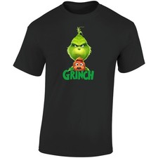 The Grinch Dr Seuss 2018 Christmas Movie Retro Graphic Unisex Soft Cotton Black