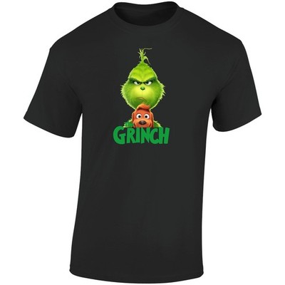 The Grinch Dr Seuss 2018 Christmas Movie Retro Graphic Unisex Soft Cotton Black 