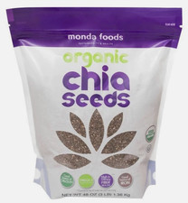 Monda Foods Organic Chia Seeds 3 Pounds 48 OZ USDA Vegan NON GMO Free Ship 9/27