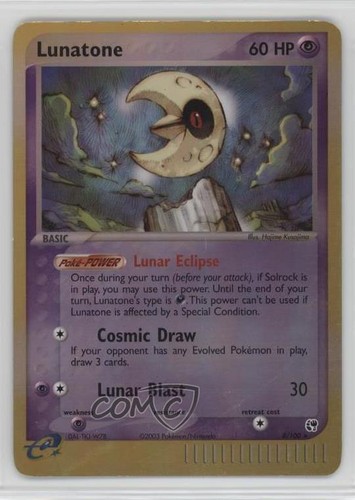 Lunatone Reverse Foil Pokemon EX Sandstorm #8 2003