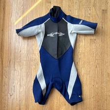 Body Glove Adult Men's Medium Shorty Neoprene Wetsuit Blue Gray Black Surf Sport