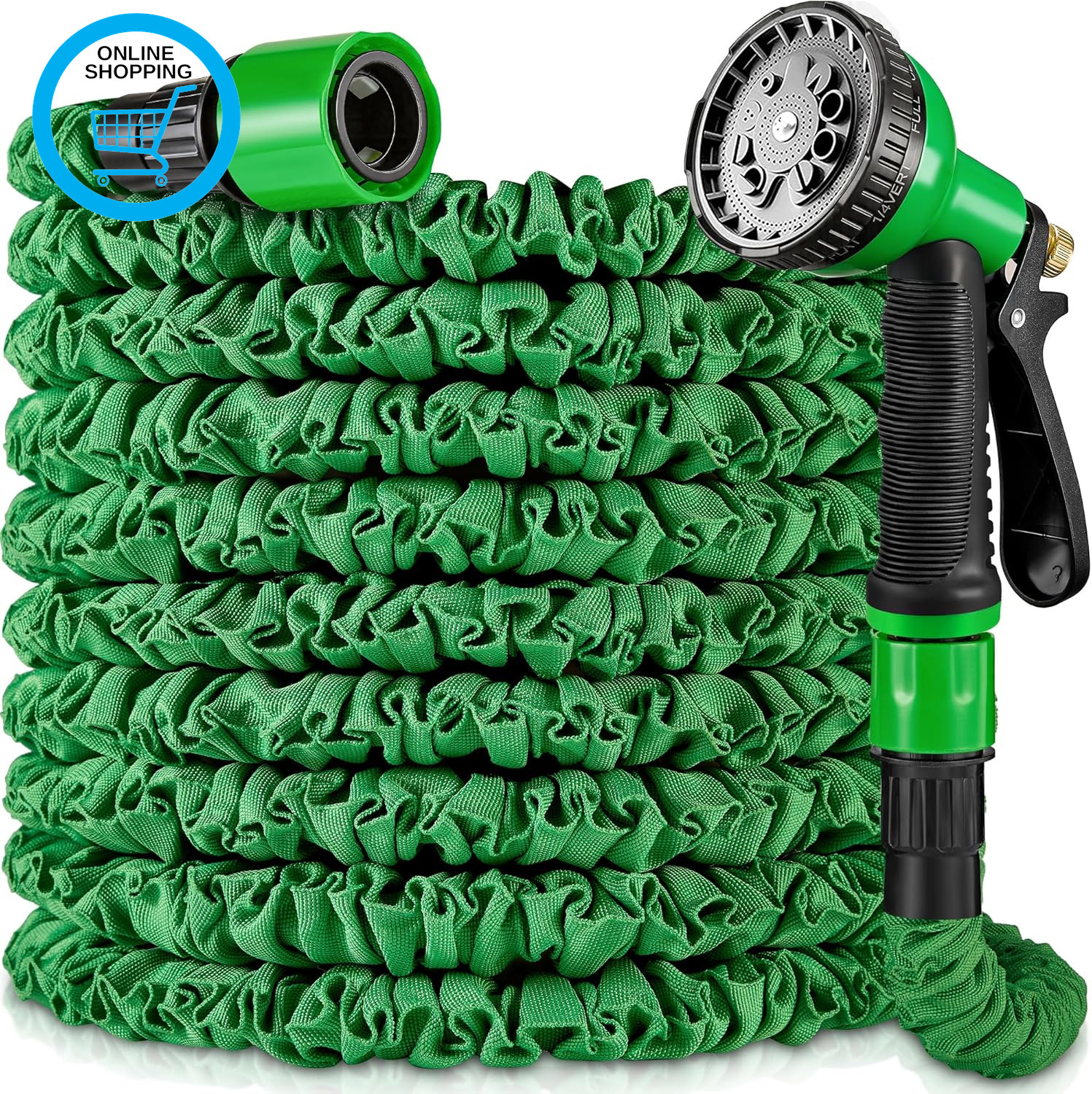 150 Ft Expandable Garden Hose - Heavy Duty Expanding Water Hoses with 10 Spray N