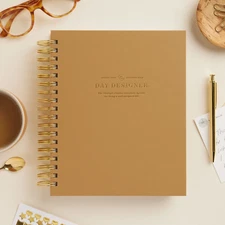Day Designer 2026 Daily Planner: Caramel Latte Pebble Texture