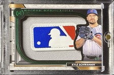 2021 TOPPS MUSEUM KYLE SCHWARBER LOGOMAN 1/1 SILHOUETTED LOGO PATCH RELIC #MM-KS