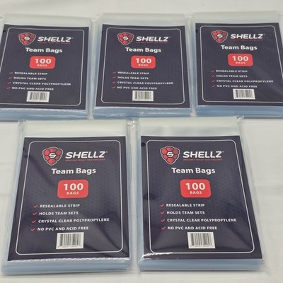 5 Packs (500 TOTAL) Team Bags Resealable Sports Trading CCG TCG Cards By SHELLZ 