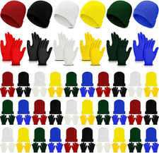 60Pcs Kids Winter Beanie and Gloves Bulk Knit Hats Gloves Warm Unisex Cold Weath