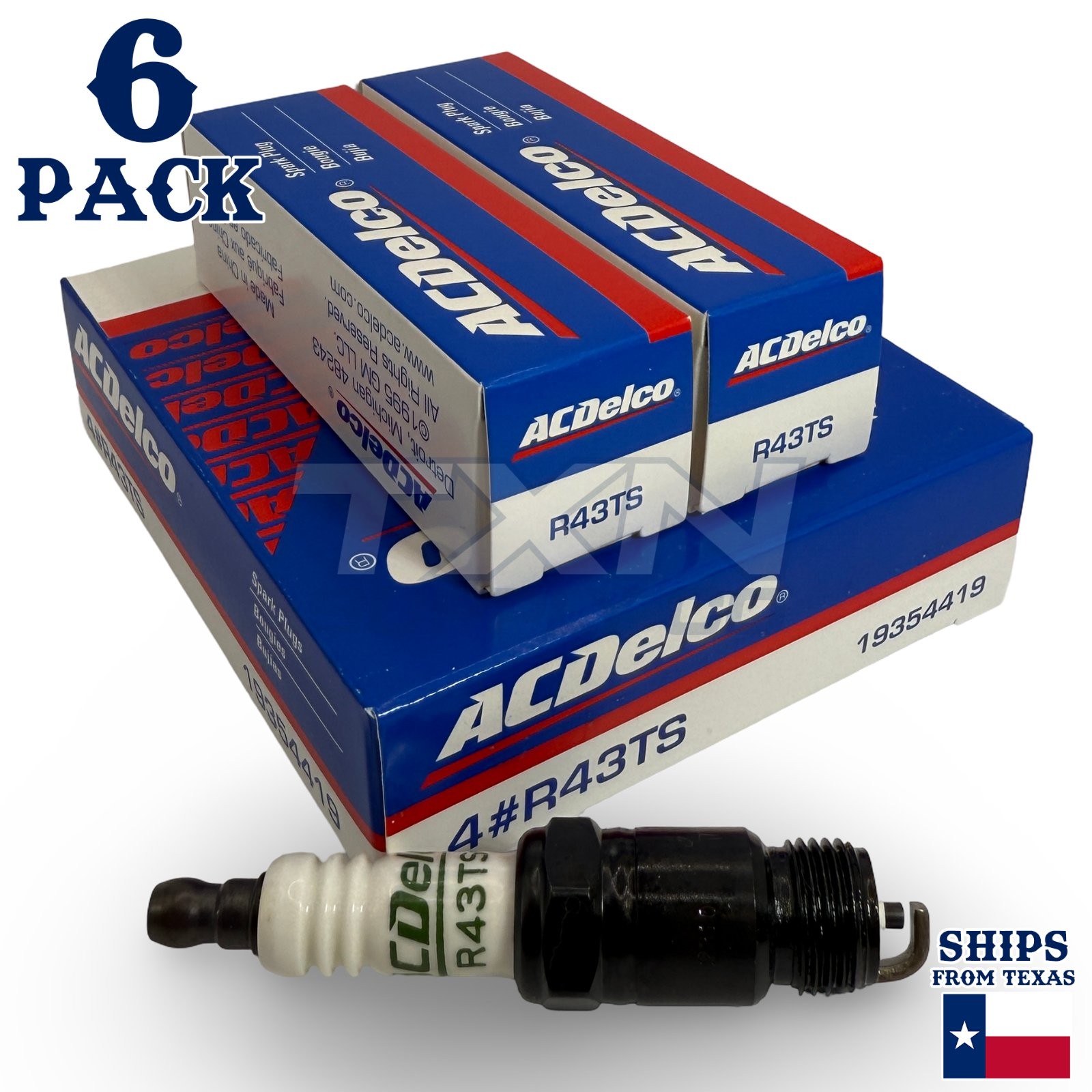 ACDelco R43TS Copper Spark Plug - 6 Pack - 19354419 GM OEM