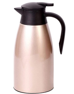 Thermoskannen 2 Liter Isolierkanne aus Edelstahl Kaffeekanne, Quick Tip Versc...