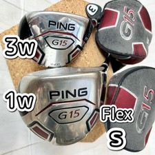 PING G15 Driver 9° Fairway Wood 3W 15.5° Diamana S Flex with Cover Right Hand