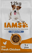 IAMS Light in Fat Complete Dry Dog Food Chicken 12kg | 30% Lower Fat Formula.... 2.16 per kilo