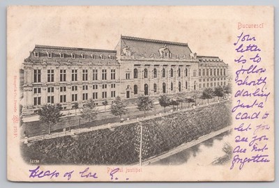 BUKAREST Palatul Justitiei Justizpalast RUMÄNIEN 1900er Stengel; Straßenansicht