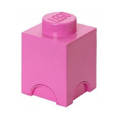 Lego Quadrat 1-Nieten 1,2 l stapelbarer Aufbewahrungsstein rosa