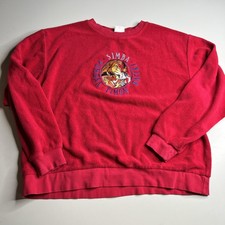 Vintage The Disney Store Sweatshirt Mens L/XL Red Fleece Lion King Simba 90s