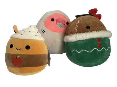 Squishmallow lot 3 POMMIE GINA COOKIE food Christmas 8 10 12 inch PLUSH