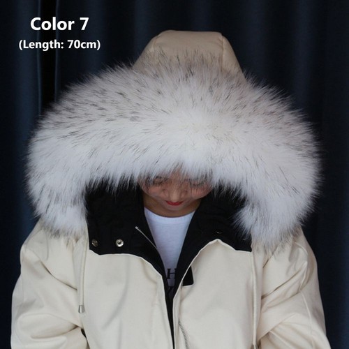 Shawl Wrap Faux Raccoon Lady Fur Collar Coat Fur Collar Hooded Jacket Fur Decor - Picture 31 of 84