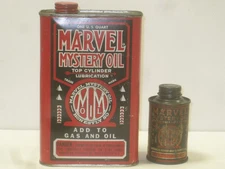 Lot of 2 Vintage Marvel Mystery Oil  Lubrication  Metal Cas Empty