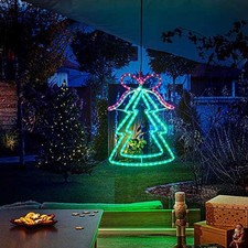 XXL LED Weihnachts Au&szlig;enbeleuchtung Weihnachtsbaum Fensterdeko Rot Gr&uuml;n IP65