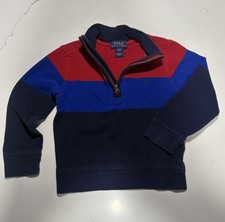 Polo Ralph Lauren 1/4 Zip Pullover Boys 3T Multi Colorblock L/S Pique