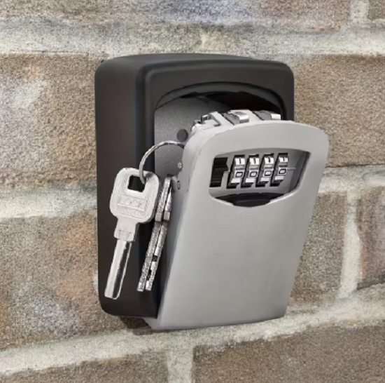 Wall Mount Key Lock Box 4 Digit Password Code Security Lock No Key for ...