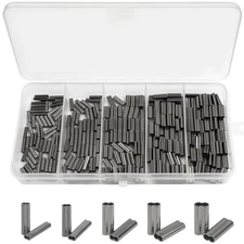 500Pcs Fishing Double Crimp Sleeves Kit, Copper Wire Crimps Crimping Loop Sleeve