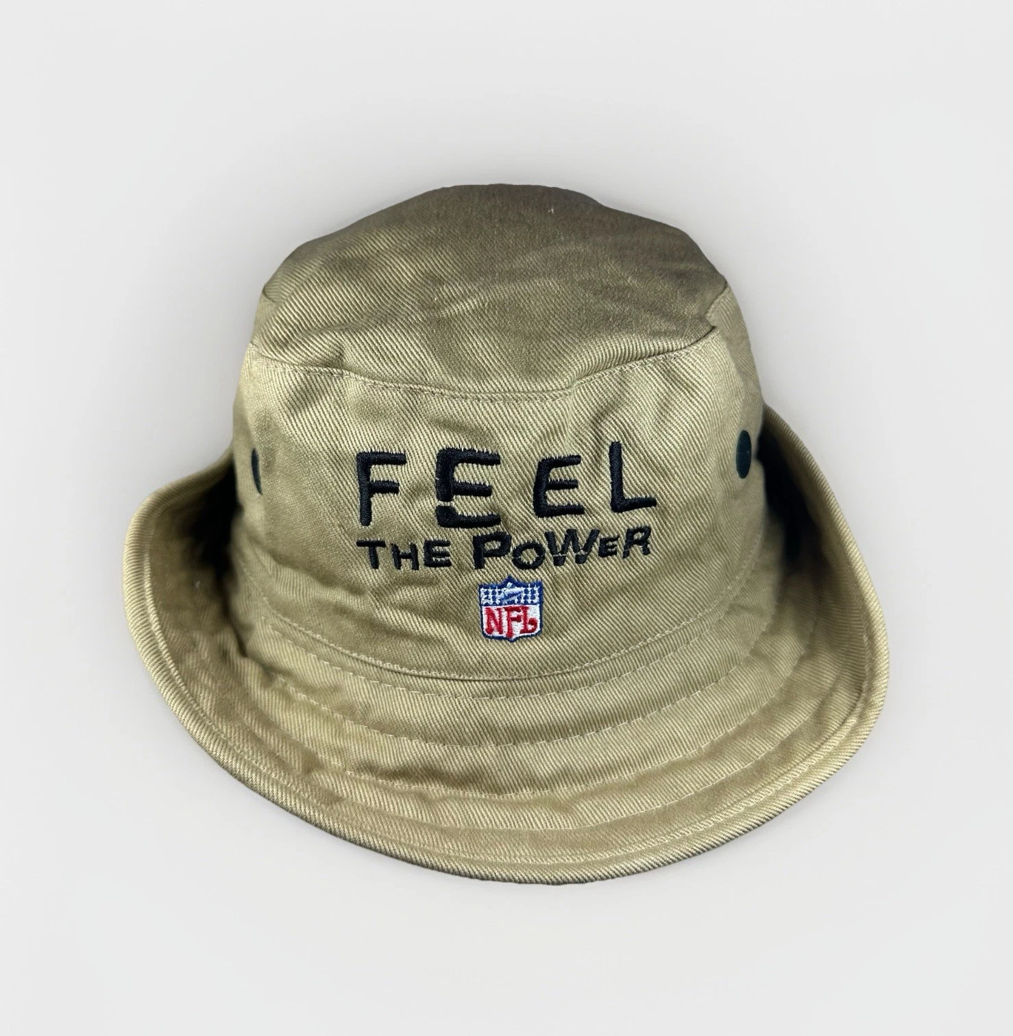 NFL Bucket Boonie Sun Hat Feel the Power w/ Side Snaps Size L 100% Cotton Cap