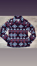 Amazon Essentials Women s Medium 1/4 Zip Fleece Pullover Aztec Western EUC