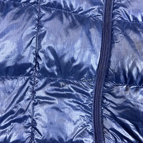 Montbell Ex Light Down Jacket Mens Medium Blue Puffer Full Zip 800FP Distressed image 4