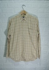 Camicia Burberry vintage a quadri in cotone beige – Taglia M – 100% originale