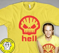 Hell T Shirt Heath Ledger shell gas station parody funny y2k joker dark knight